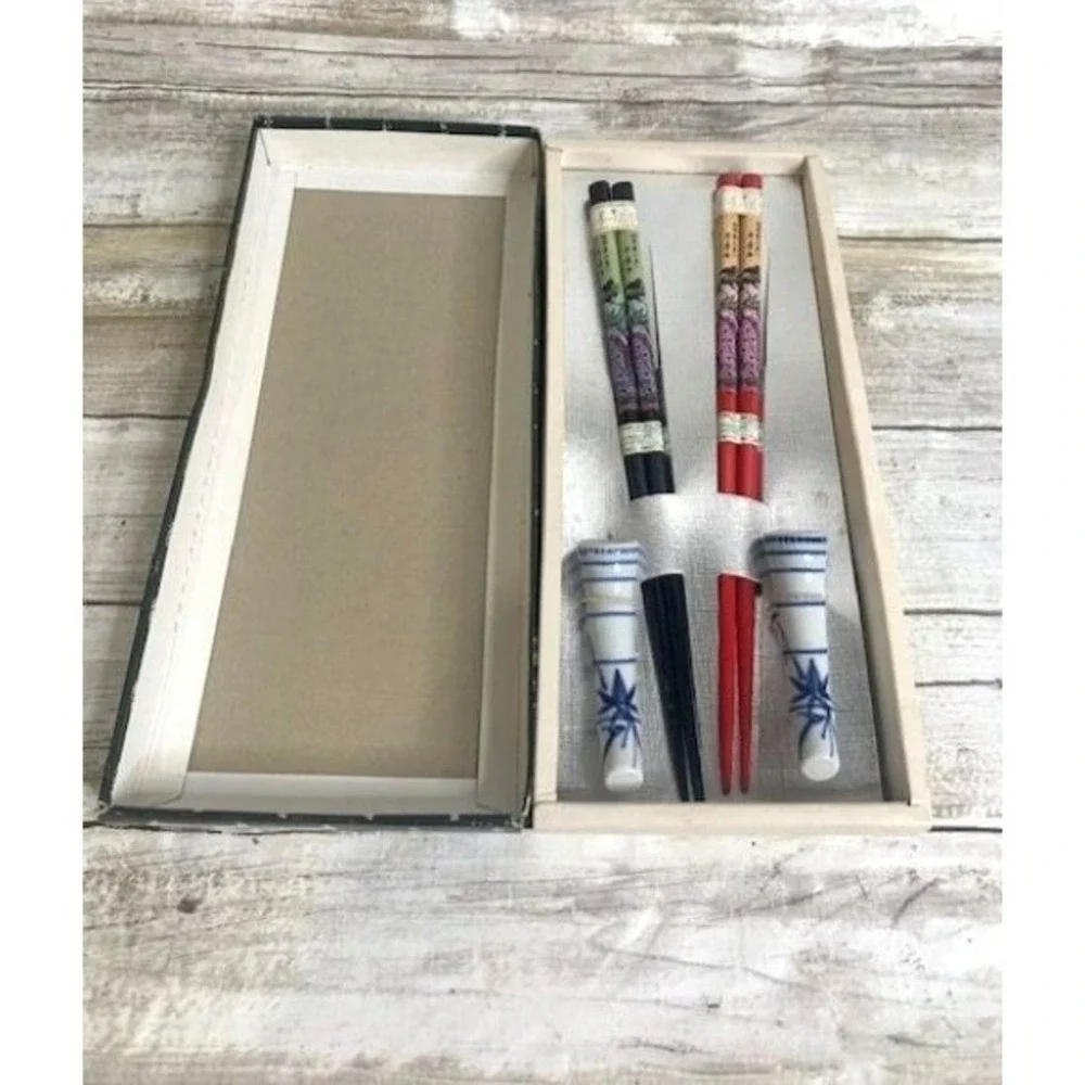 New‎ Ukiyo-E Japanese Chopsticks & Holders Gift Set in Box